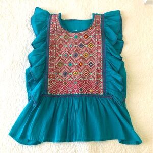 Traditional Handmade Embroidery Mexican Blouse